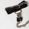 DS Fetish Набор ошейник+наручники Silver With Chain (F61267) - зображення 3