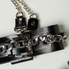 DS Fetish Набор ошейник+наручники Silver With Chain (F61267) - зображення 4