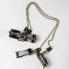 DS Fetish Набор ошейник+наручники Silver With Chain (F61267) - зображення 6