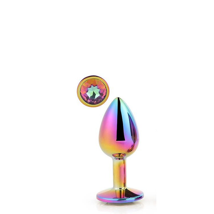 Dream toys Радужная анальная пробка GLEAMING LOVE MULTICOLOUR PLUG SMALL (DT21781) - зображення 1