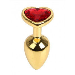 Loveshop Анальная пробка Gold Metal Heart Red, S (820156)
