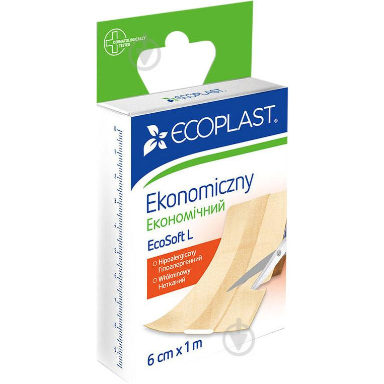 Ecoplast Лейкопластир  економічний EcoSoft L 6 см 1 м нестерильні - зображення 1