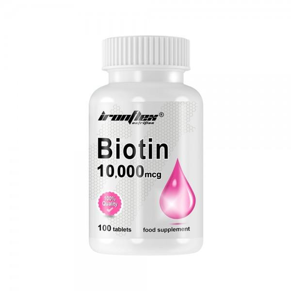 IronFlex Nutrition Biotin 10000 mcg 100 таблеток - зображення 1