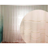 Decor-In Тюль  Лен Скарлайн с мережкой и атласной полосой Молочный с бежевым 280х500 (Vi 100783) (ROZ64000510 - зображення 1