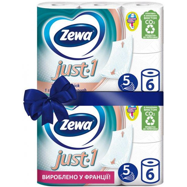 Zewa Туалетний папір  Just 1 п'ятишаровий 12 шт. (7322542197547) - зображення 1