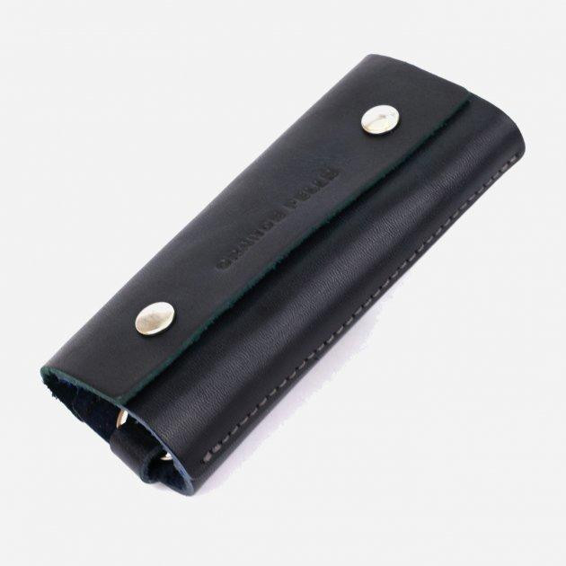 Grande Pelle Ключница кожаная  leather-11352 Черно-синяя - зображення 1