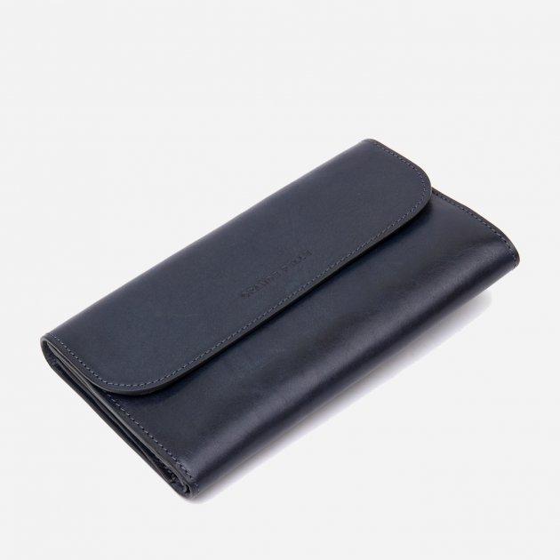 Grande Pelle Мужское портмоне кожаное  leather-11427 Темно-синее - зображення 1