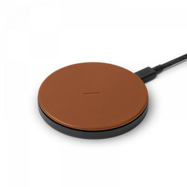 NATIVE UNION Drop Classic Leather Wireless Charger Brown (DROP-BRN-CLTHR-NP) - зображення 1