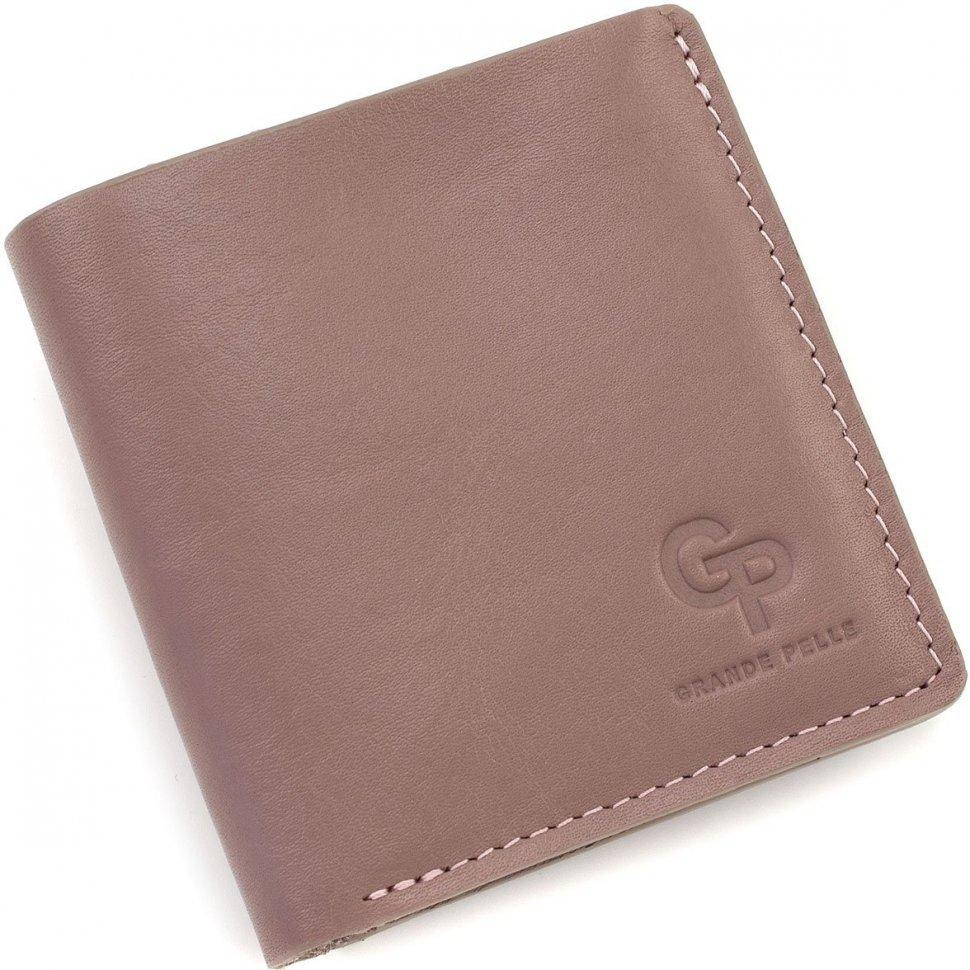 Grande Pelle Маленький жіночий гаманець пудрового кольору  537665 - зображення 1