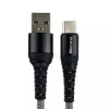 Mibrand MI-14 Fishing Net Charging Line USB Type-C 2A 1m Black/Grey (MIDC/14TBG) - зображення 1