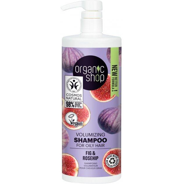 Organic Shop Шампунь для жирного волосся  Об&#39;єм Інжир та шипшина 1 л (4743318142609) - зображення 1