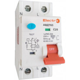 ElectrO АВДТ63 1+N 25А 30 мА С (60AVDT25E30)