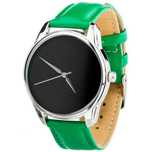 ZIZ Часы Минимализм черный (ремешок изумрудно - зеленый, серебро) + дополнительный ремешок (4600365) - зображення 1