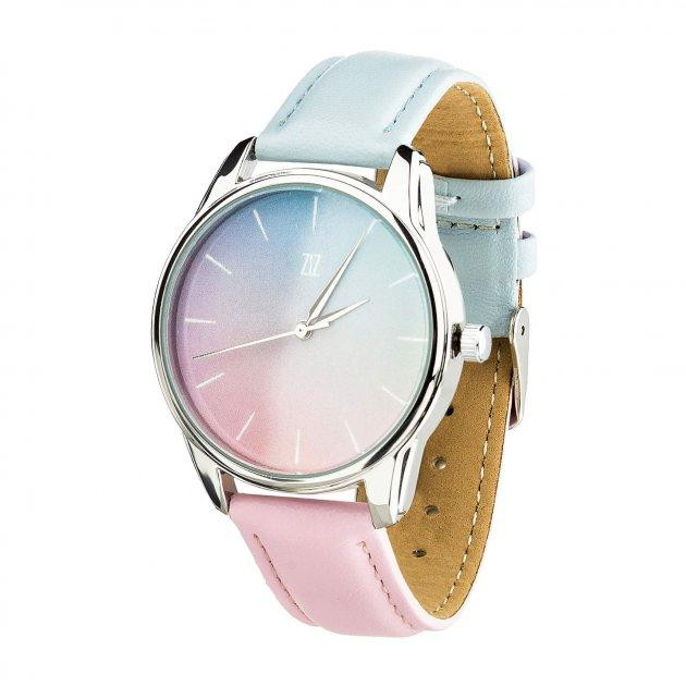 ZIZ Часы Розовый кварц и Безмятежность (ремешок голубо-розовый, серебро) + ремешок (4615085) - зображення 1