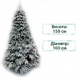 Смерека Новорічна ялинка штучна лита  пласт Premium 150 см Зелена Premium tree (+snow) - 150