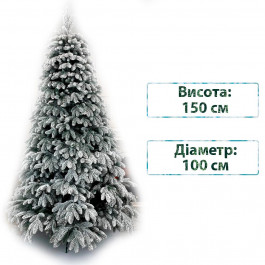   Смерека Новорічна ялинка штучна лита  пласт Premium 150 см Зелена Premium tree (+snow) - 150