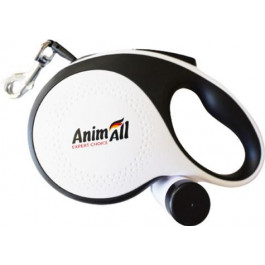 AnimAll Рулетка-повідець  з диспенсером L до 50 кг/5 метрів MS7016-B (біла/х/біла) 2000981277307 (2000981277