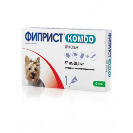 KRKA Пипетка от блох и клещей Фиприст Комбо для собак массой тела 2-10 кг 0,67мл 1 піп