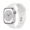 Apple Watch Series 8 GPS + Cellular 45mm Silver Aluminum Case with White S. Band (MP4J3) - зображення 2