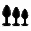 Rianne S Booty Plug Set Black, диаметр 2,7см, 3,5см, 4,1см (SO3889) - зображення 4
