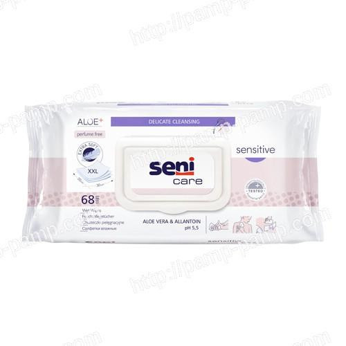 Seni Вологі серветки для догляду за шкірою  Care Sensitive 68 шт (5900516422448) - зображення 1