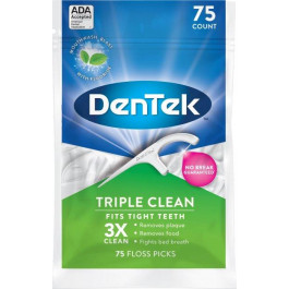 DenTek Флосс-зубочистки Тройное очищение  75 шт (047701002704) (2.0002)