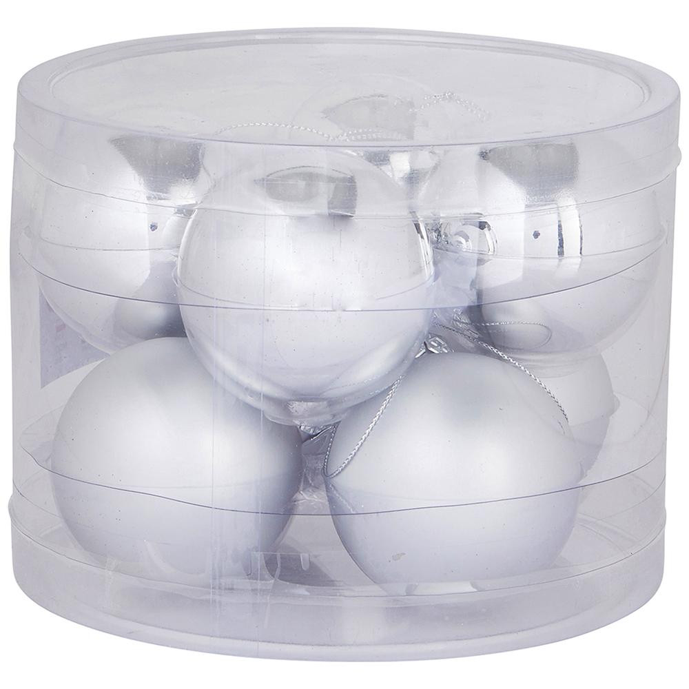 Actuel Набір скляних кульок Actuel, сріблясті, 6 см, 8 шт. (3665257117054) - зображення 1