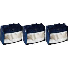 ORGANIZE Набір середніх сумок-органайзерів  30 х 27 х 12 см 3 шт Синій (P002-3-jns)
