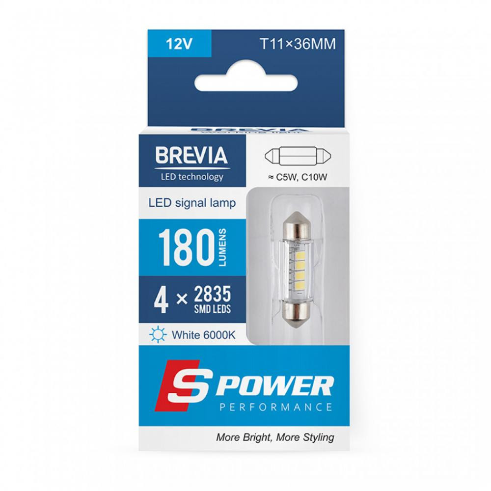 Brevia S-Power C5W (C10W) T11x36 180Lm 12V 10214X2 - зображення 1