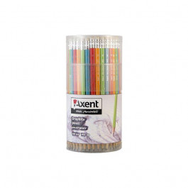 Axent олівець графітний, шестигранний, з ластиком, HB, туба 100 штук,  9001/100-A