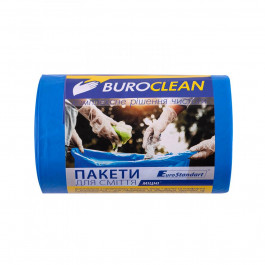 Buroclean Пакети для сміття EuroStandart міцні, сині, 60 л, 40 шт, , 10200037