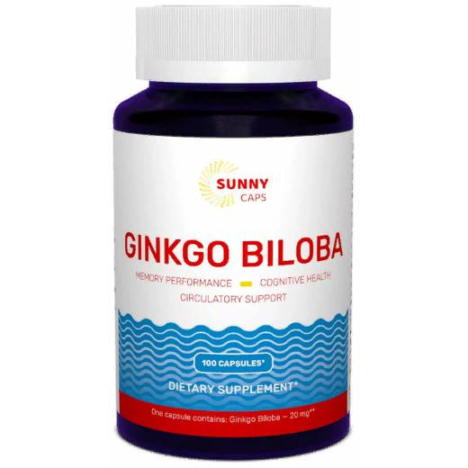 Sunny Caps Ginkgo Biloba 20 mg Гінкго білоба 100 капсул - зображення 1