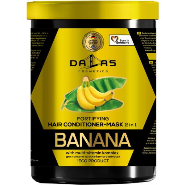 Dallas cosmetics Маска-кондиционер  Banana 2в1 для укрепления волос с экстрактом банана 1 л (4260637723185) - зображення 1