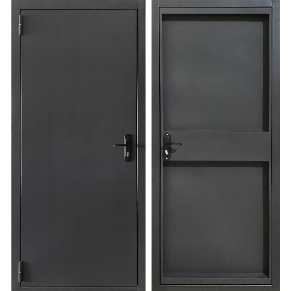 Двері БЦ Техно чорний 2050х860 мм ліві - зображення 1