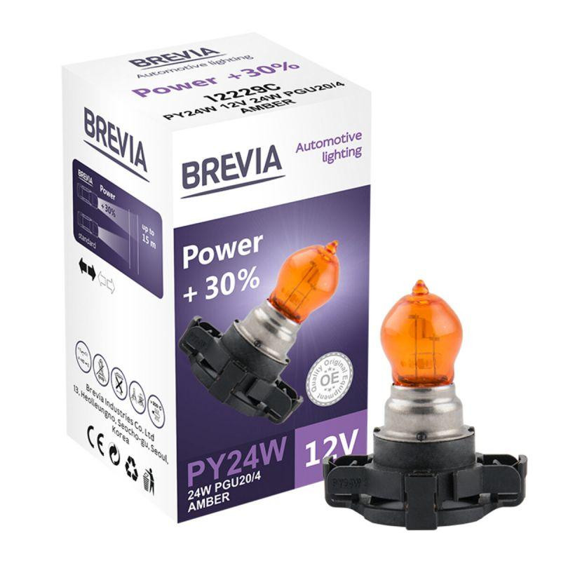 Brevia PY24W 12V 24V PGU20/4 AMBER Power +30% CP 12229C - зображення 1
