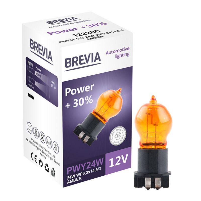 Brevia PWY24W Power +30% 12V 24W WP3,3x14,5/4 AMBER (12228C) - зображення 1