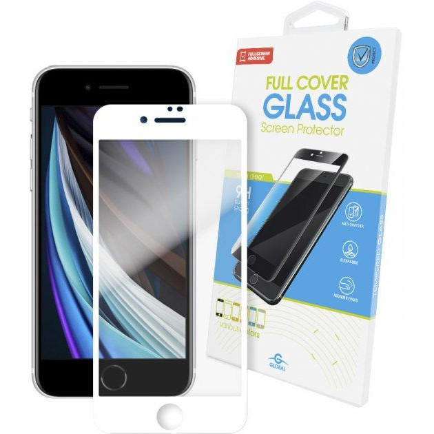 GlobalShield Tempered Glass Full Glue Iphone SE 2020 White (1283126502903) - зображення 1