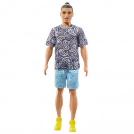 Mattel Barbie Модник Кен в футболці з візерунком пейслі (HPF80)