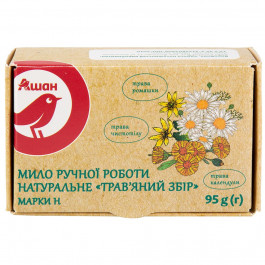 Auchan Мыло натуральное Аuchan Сбор трав, 95 г (4823090122102)