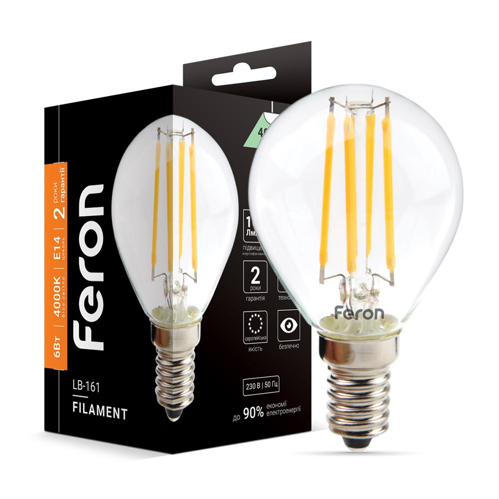 FERON LED LB-161 6W E14 4000K P45 Filament (40081) - зображення 1