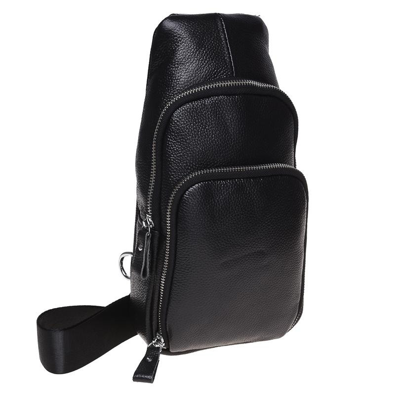 Borsa Leather Мужская сумка-слинг  черная (K15058-black) - зображення 1