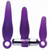 XR Brands Набір анальних пробок з вібрацією Frisky Fanny Fiddlers 3 Piece Finger Rimmer Set + Vibrating Bullet - зображення 1