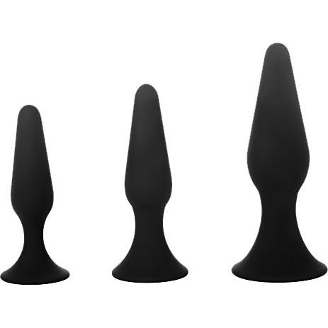 GYQ Набір з 3 анальних пробок Trubliss Anal Pleasure Starter Kit Eros, чорний (6911119301473) - зображення 1