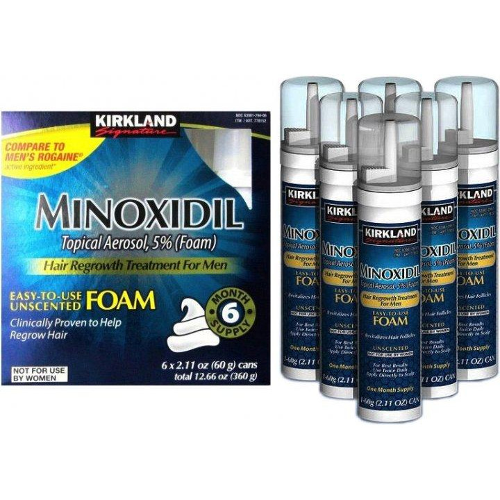 Kirkland Піна  Minoxidil 5% для росту волосся та бороди 6 флаконів (96619929221) - зображення 1