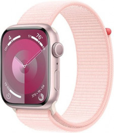 Apple Watch Series 9 GPS 45mm Pink Aluminum Case w. Light Pink S. Loop (MR9J3)