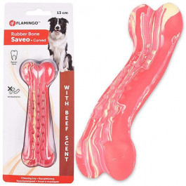 Karlie-Flamingo Іграшка Rubber Saveo Curved Bone Beef вигнута кістка для собак, смак яловичини 13х4см (54146)