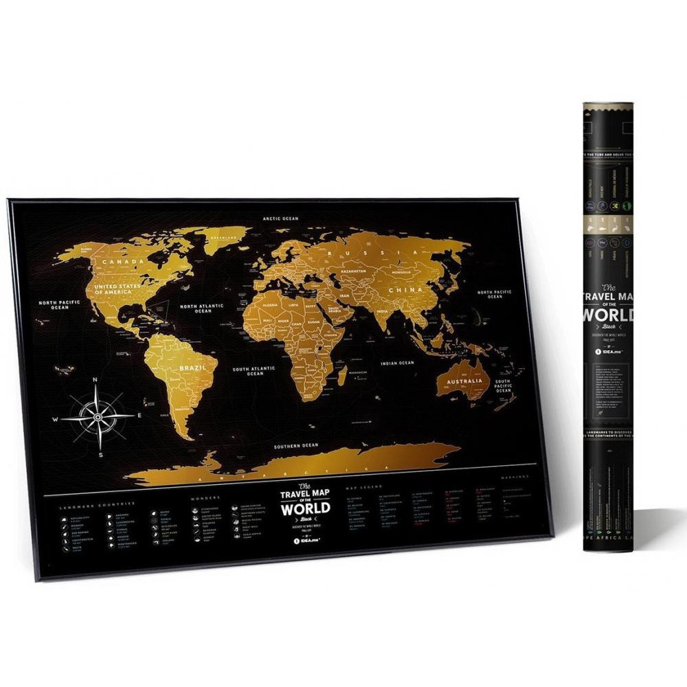 1dea.me Скретч-карта мира Travel Map Black World (BW) (4820191130074) - зображення 1
