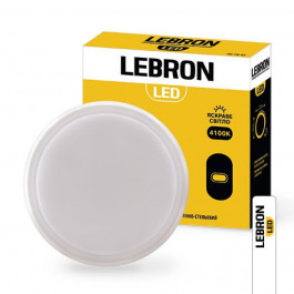Lebron Світильник LED круглий накладний  L-WLR-S, 15W LED, 1300Lm, 4100К, СВЧ д.руху (15-37-35)