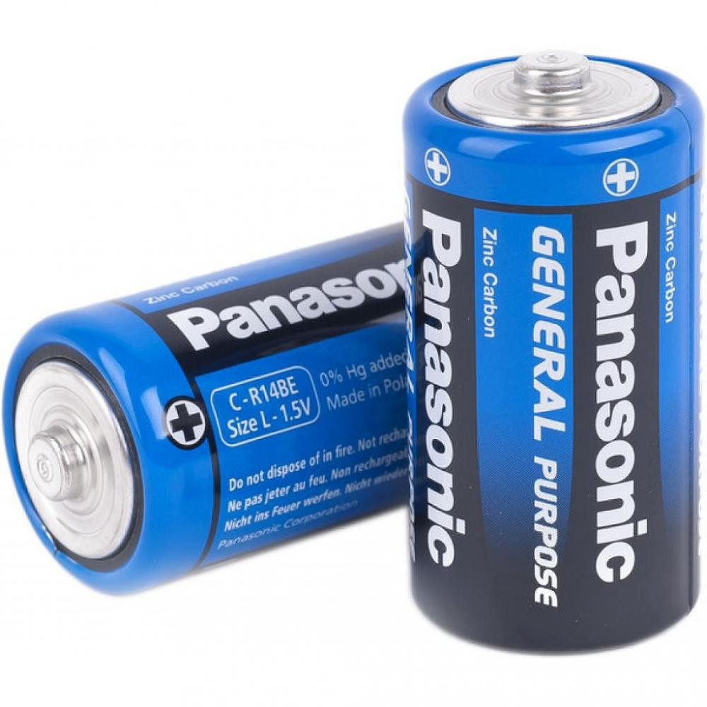 Panasonic C bat Carbon-Zinc 2шт General Purpose (R14BER/2P) - зображення 1
