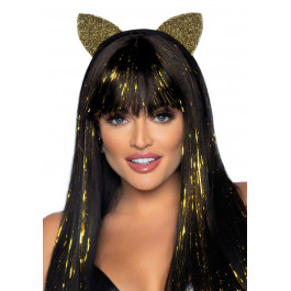 Leg Avenue Повязка на голову с кошачьими ушками  Glitter cat ear headband O/S (LA2771026)